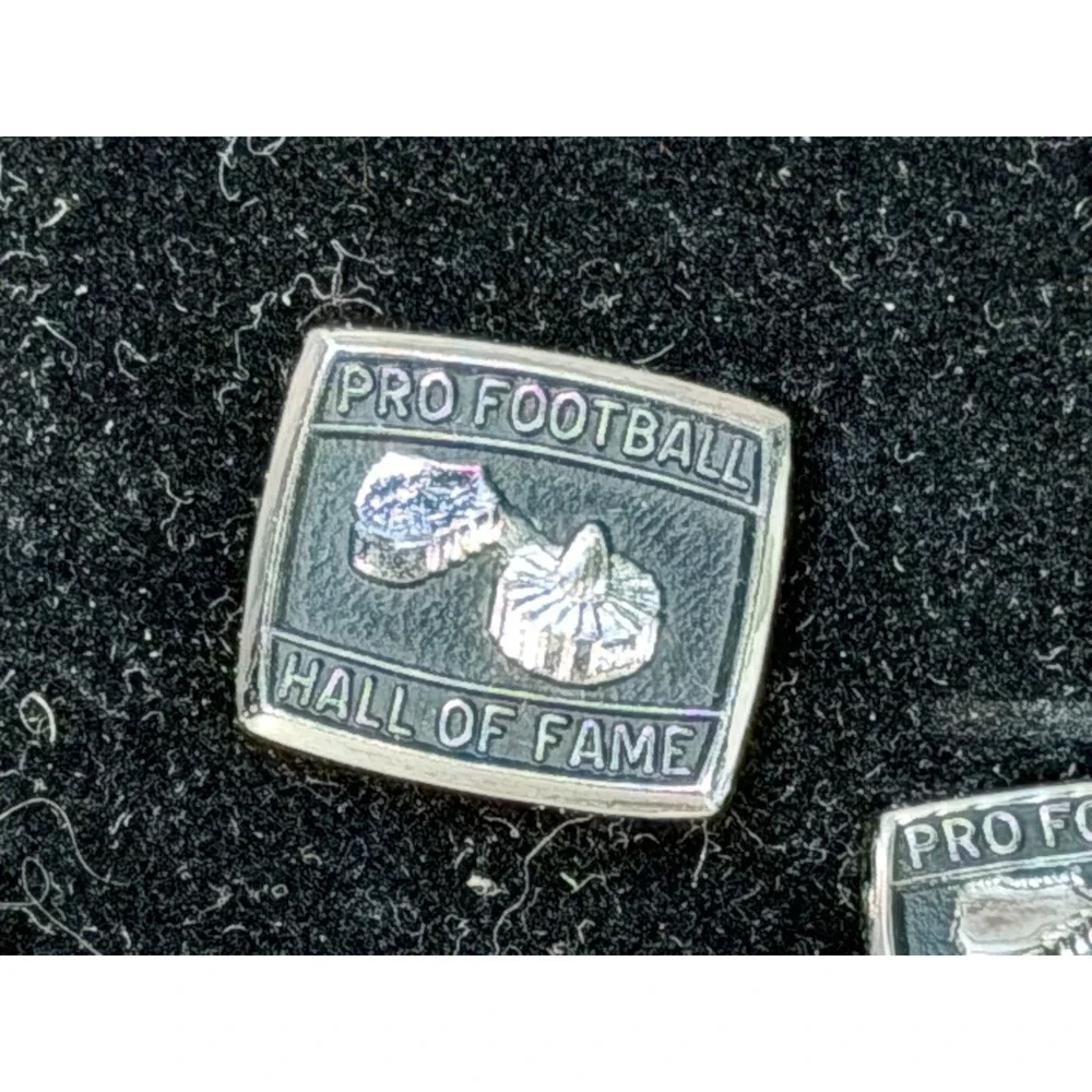NFL Pro Football Hall of Fame Cuff Link Tie Pin Set Silver